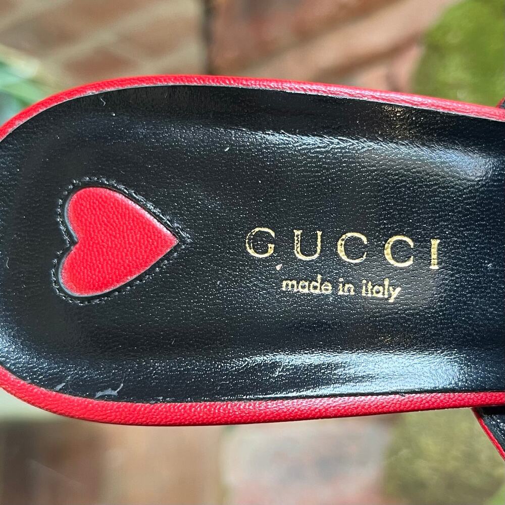 GUCCI Red Leather Horsebit Princetown Heeled Mules SZ 41 (US 11) - Picture 6 of 10